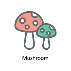 Mushroom Vector  Fill outline Icons. Simple stock illustration stock
