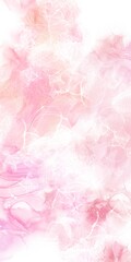 抽象的な縦長アルコールインクアートテンプレート）白背景にピンクのマーブル模様