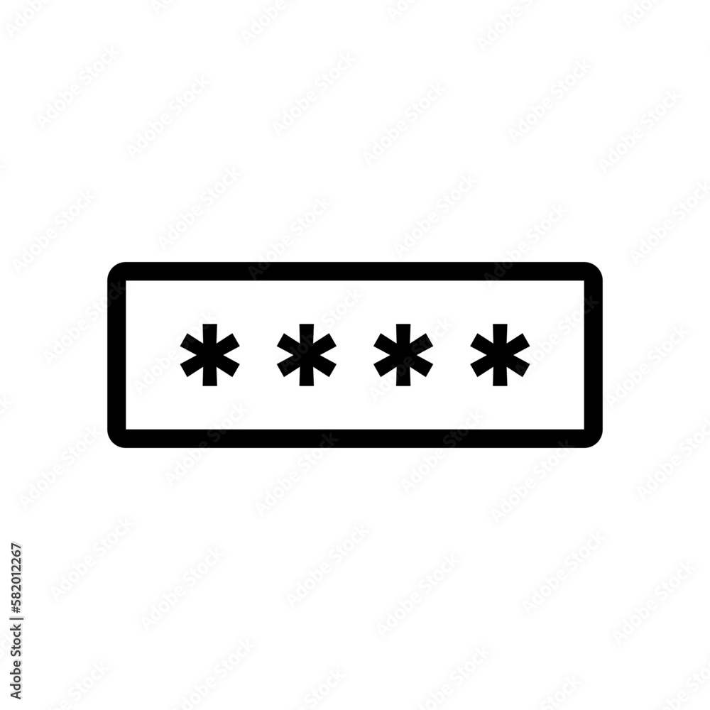 Poster password icon. password hidden by asterisks. vector.
