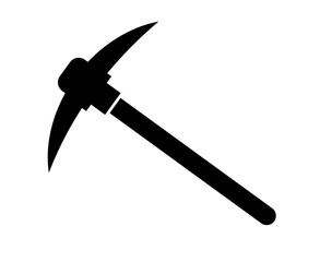 Mining pickaxe silhouette icon. Digging. Vector.