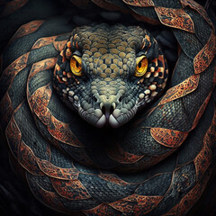 Fototapeta premium Ai generated art nature snake photo