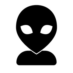 Extraterrestrial alien silhouette icon. Vector.