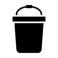 Cleaning bucket silhouette icon. Vector.