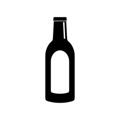 Wine bottle silhouette icon. Alcoholic drink. Vector.