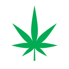 Flat design cannabis leaf icon. Vector.