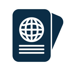 Passport icon for international travel. Vector.