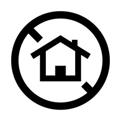 Residential Regulations. Housing and prohibition silhouette icon. Vector.