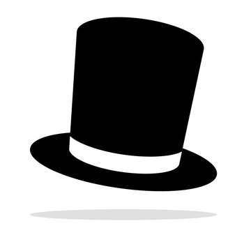 Silk hat and shadow icons. Vector.