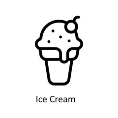 Ice Cream Vector   outline Icons. Simple stock illustration stock