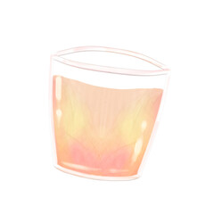 Cute peach drink stationary sticker oil painting