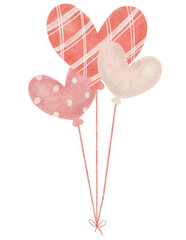 cute sweet whimsical watercolour heart shape balloons hand painting love valentine © Natsicha