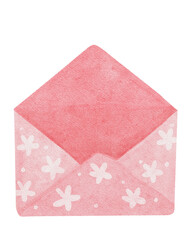 cute sweet classic pink Valentine love mail cartoon watercolour hand painting 
