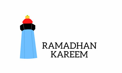 Vector illustration, beach tower symbol of Ramadan 