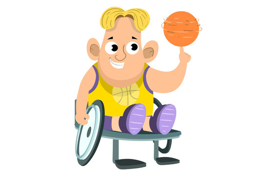 Child Playing Basketball Wheelchair User