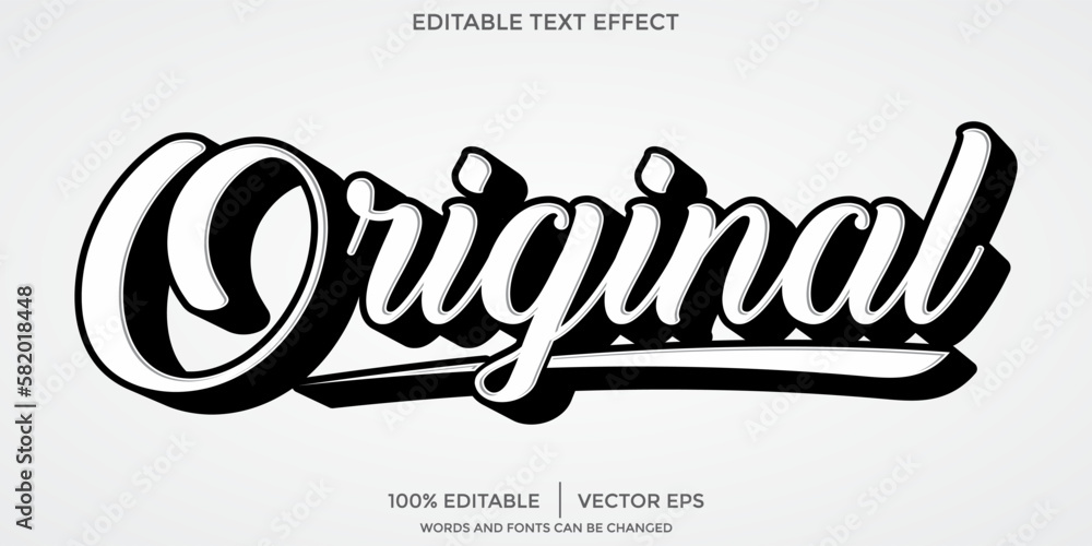 Fototapete editable original vector text effect with modern style design