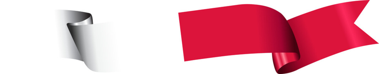 3D Flag of Poland on ribbon.