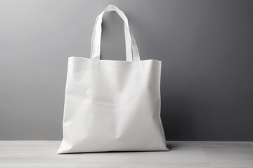 Blank canvas tote bag mockup in white eco friendly design with copy space. Concepts for zero waste movement of shopping bags