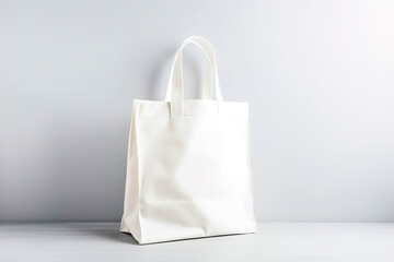 Blank canvas tote bag mockup in white eco friendly design with copy space. Concepts for zero waste...