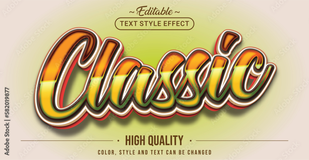 Poster Editable text style effect - Classic text style theme.