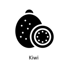 Kiwi  Vector   solid Icons. Simple stock illustration stock