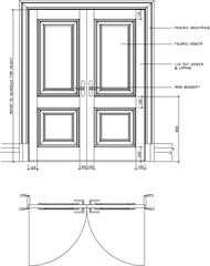Vector illustration sketch of elegant classic old door for luxury home with caption