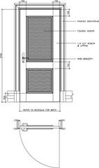 Vector illustration sketch of elegant classic old door for luxury home with caption