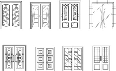 Vector sketch illustration of a classic old door for a luxury home