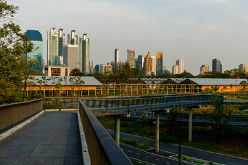 view of Benchakitti Park in evening time
