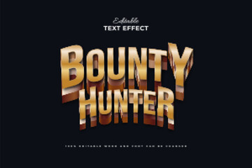 Gold Bounty Hunter Text Style with 3D Effect