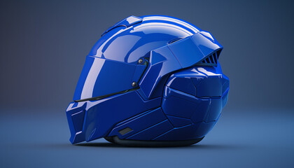 Vehicle helmet for safety while driving, a helmet with blue color, Generative AI