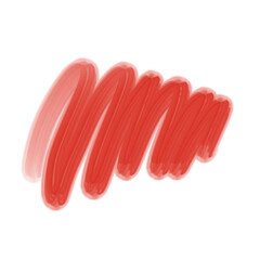 Red lipstick spot hand drawn textured. Brush texture spot design element.