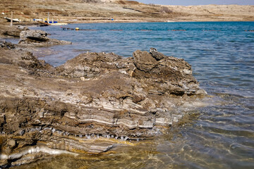 Dead Sea salt layers