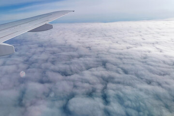 Fototapeta premium Aerial view from porthole