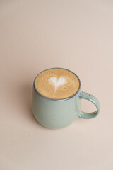 Latte art coffee cup or cappuccino froth