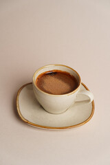 Cappuccino coffee cup on light background