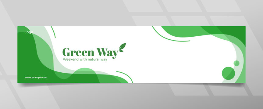 Green Way and Wavy Banner Design
