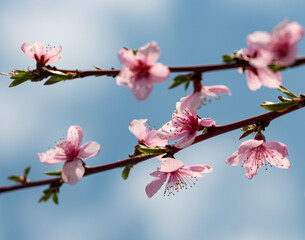 peach flowers on a branch