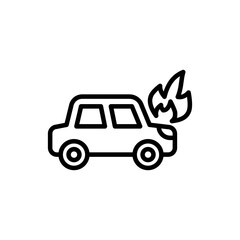 Car got Fire icon in vector. illustration