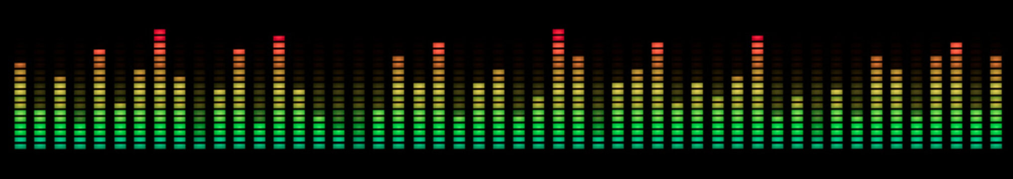VU of leds . Audio level. Sound volume on LED bars