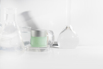 makeup cosmetic medical skin care, a mockup for cream lotion bottle product, packaging on white background