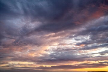 Nice colorful cloudy sky in Croatia at sunset, Mali Losinj