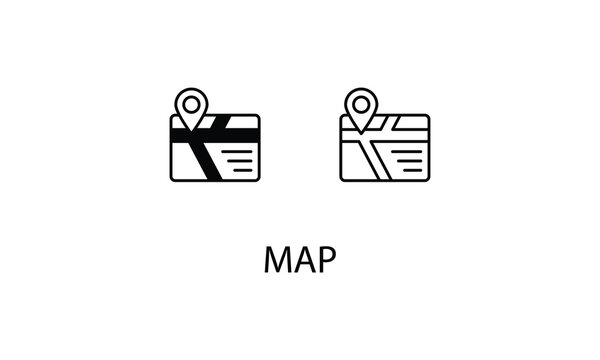 Map double icon design stock illustration