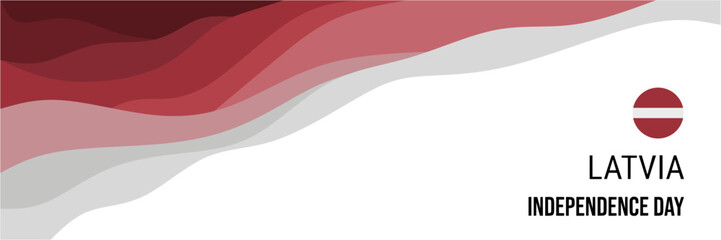 Latvia independence day or national day banner vector design. Abstract background with wave and geometric in retro style. Latvia national flag. November 18th.