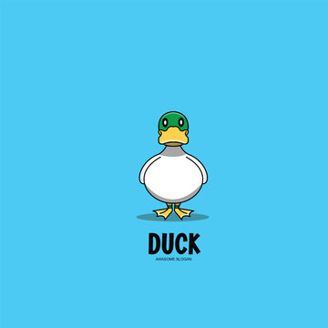 Duck design logo icon character cartoon illustration