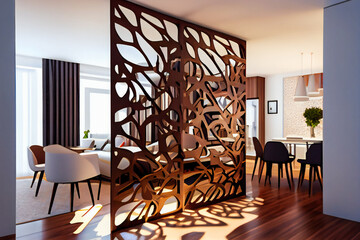 Separating Room with Partition Wall. Generative AI
