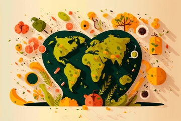 Vector Health Day Planet Earth Heart