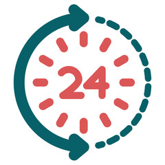 Vector Design 24 Hours Icon Style