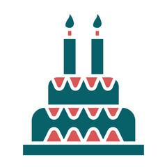 Vector Design Birthday Cake Icon Style