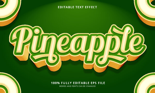 Pineapple text style editable text effect