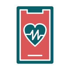 Vector Design Mobile Heart Rate Icon Style